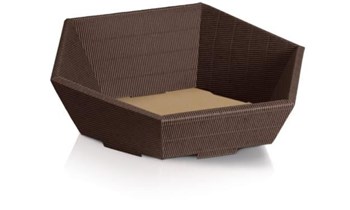 Präsentkorb Karton hexagonal 27/29cm - 6/10,5cmh Anthracit